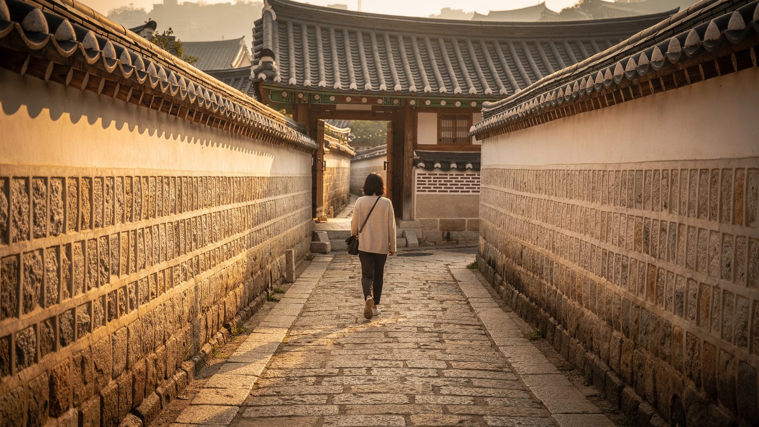 경기전은 전주 한옥마을 골목을 걷다 자연스럽게 만나게 되는 위치에 있다
