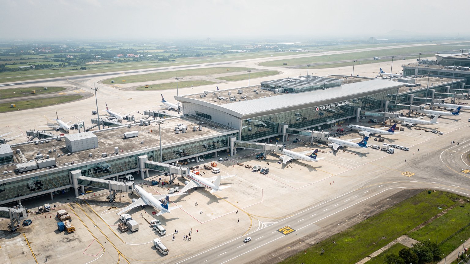 노이바이 국제공항 전경 항공뷰