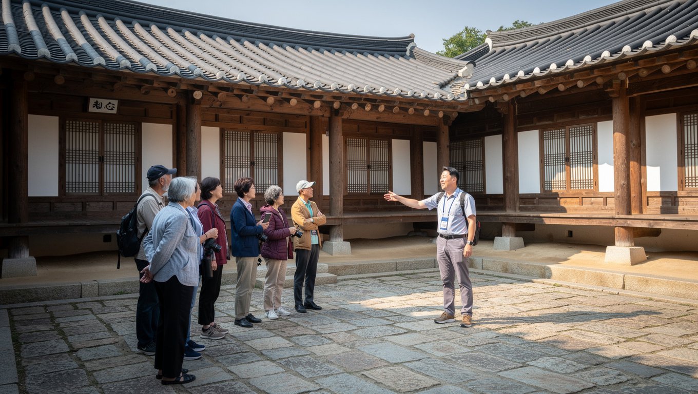 해설사의 설명을 들으며 오죽헌을 관람하면 더 깊이 이해할 수 있다