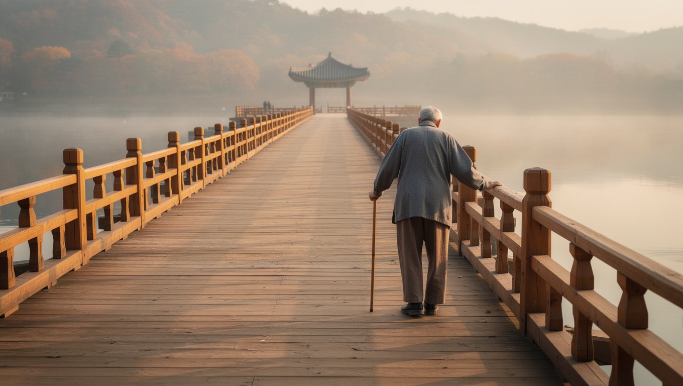 경사 없는 평평한 데크와 난간 덕분에 부모님도 수월하게 건널 수 있음