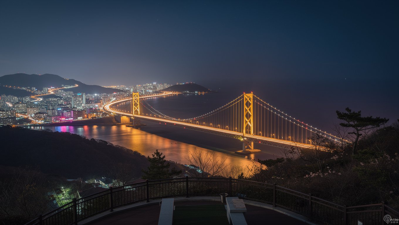 돌산공원의 가장 큰 매력인 돌산대교와 여수 야경 전망