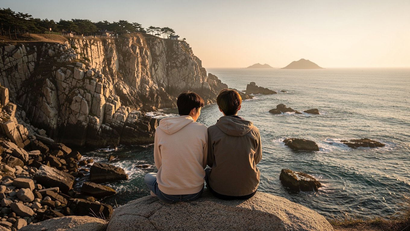 여수 향일암은 바다를 향한 기암절벽 위 암자로, 친구와 함께 오르는 첫 방문지다