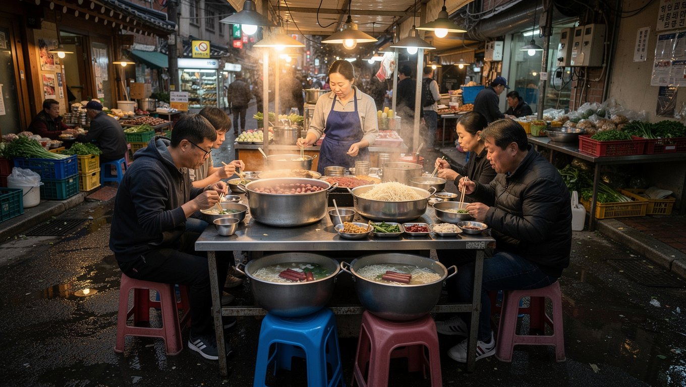 순대와 콩나물국밥 같은 전주 대표 먹거리를 맛볼 수 있다